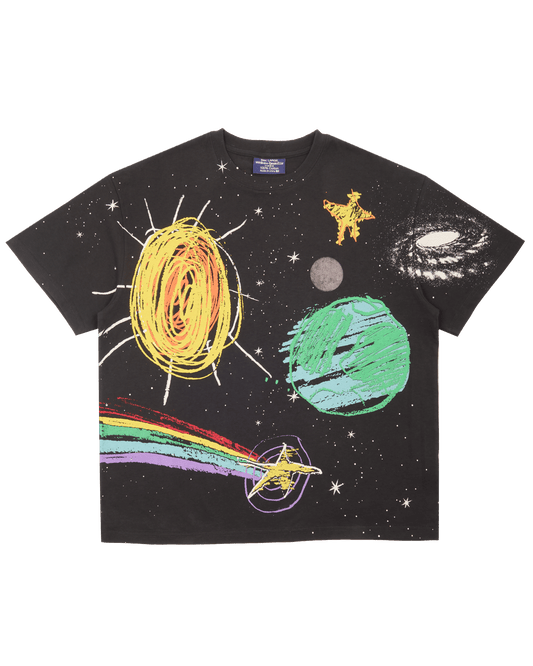 Galaxy Doodle - Off-Black Tee | Toledope | Garment Dyed 100% Cotton