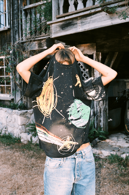 Galaxy Doodle - Off-Black Tee | Toledope | Garment Dyed 100% Cotton