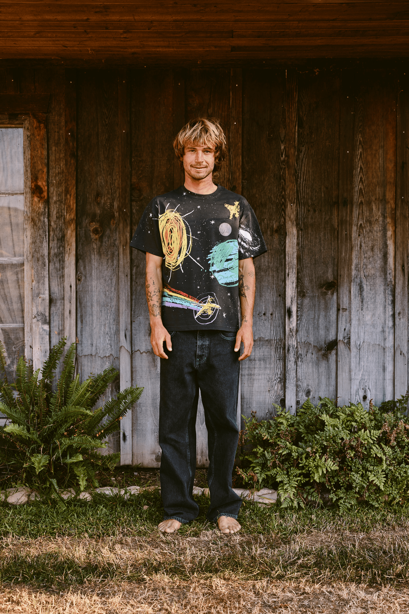 Galaxy Doodle - Off-Black Tee | Toledope | Garment Dyed 100% Cotton