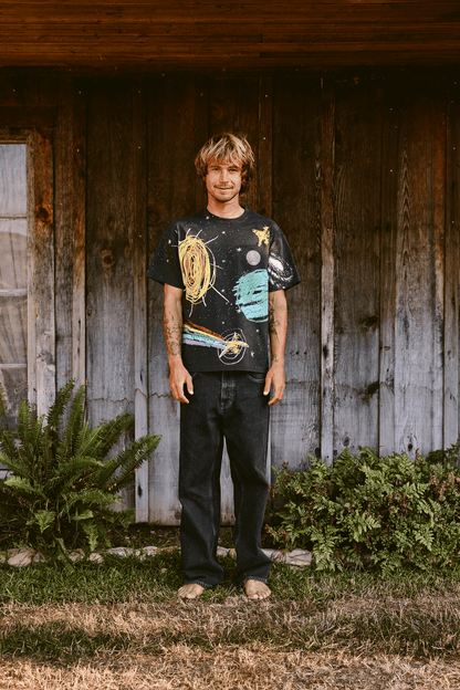 Galaxy Doodle - Off-Black Tee | Toledope | Garment Dyed 100% Cotton