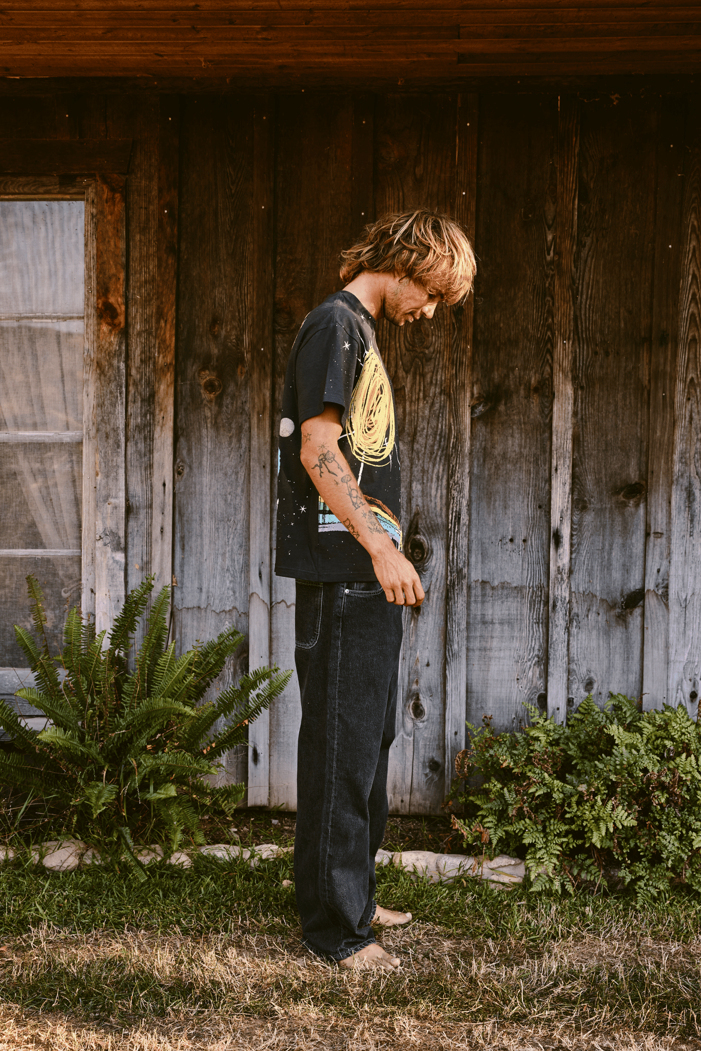 Galaxy Doodle - Off-Black Tee | Toledope | Garment Dyed 100% Cotton
