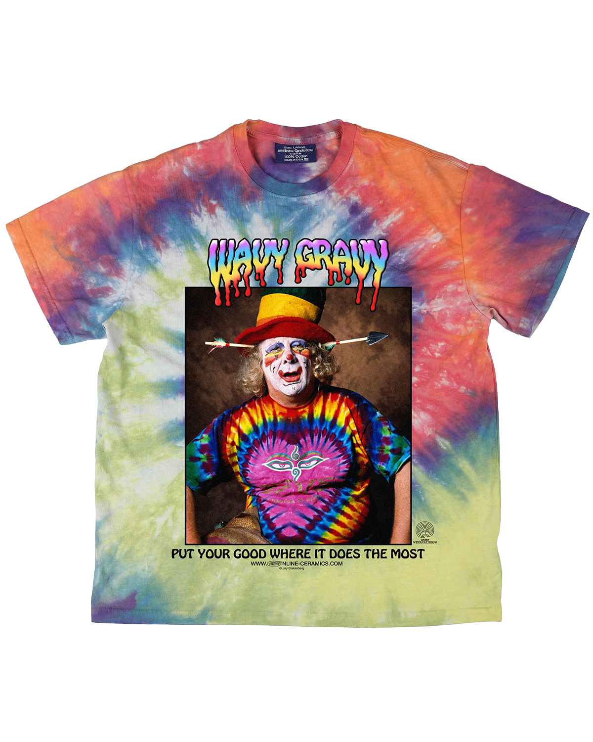 Wavy Gravy Portrait Tee - Dye Tee | Toledope x Camp Winnarainbow | 100% Cotton